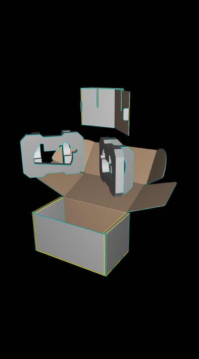 3D render of component packaging design.